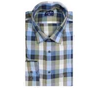 Marvelis Freizeithemd Hemd Casual Flanell Marine grün Weiss kariert 6026.84.47, Kragenweite:L