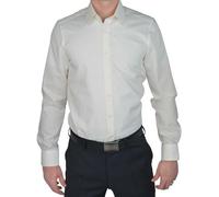 Marvelis Herren Businesshemd Body Fit, Langarm, Kent-Kragen, Uni Popeline, 100% Baumwolle, Hellbeige 20, 38