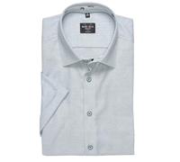 Marvelis Herren Businesshemd Kurzarm 752912,Einfarbig,Level 5 Body fit,New York Kent,grün 45,42