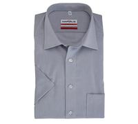 Marvelis Herren Businesshemd Kurzarm Modern-Fit,Chambray,New Kent,Mittelgrau 60,40