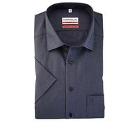 Marvelis Herren Businesshemd Kurzarm Modern-Fit,Chambray,New Kent,schwarz 68,45