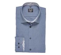 Langarmhemd MARVELIS, Herren, Gr. 40, N-Gr, nachtblau, Web, Obermaterial: 100% Baumwolle, schmal normal, Manschette, Hemden, Businesshemd, New York Kentkragen, bügelleicht (48105025-40) nachtblau