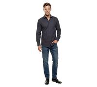 Langarmhemd MARVELIS, Herren, Gr. 47, N-Gr, schwarz, Web, Obermaterial: 100% Baumwolle, unifarben, comfort fit, 2-Knopf-Manschette, Hemden, Businesshemd, comfort fit, New-Kentkragen (28013917-47) schw