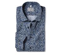 Marvelis Herren Businesshemd Langarm Non-Iron-Comfort-Fit,Rotationsdruck,New Kent,Marine 18,41