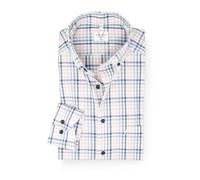 Marvelis Herren Businesshemd Langarm Non-Iron Modern Fit,Karo,Button-Down, Kragenweite:46
