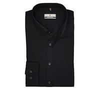 Marvelis Herren Businesshemd 7400/64 Super Slim Einfarbig Urban Kent Schwarz 42/68