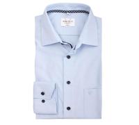 Marvelis Herren Businesshemd Modern Fit Kent Kragen Langarm Einfarbig Rauchblau, Kragenweite:46