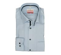 Marvelis Herren Businesshemd Non-Iron Modern Fit, Langarm, Kent-Kragen, Twill, 100% Baumwolle, bleu 11, 42