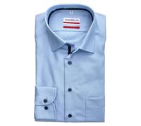 Marvelis Herren Businesshemd Non-Iron Modern Fit, Langarm, Kent-Kragen, Twill, 100% Baumwolle, bleu 11, 44