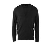 Marvelis Herren Cardigan Casual Fit Einfarbig Schwarz, Größe:L