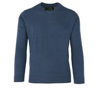 Marvelis Herren Merino Pullover Casual Fit V-Ausschnitt Einfarbig Dunkelblau, Größe:XXL