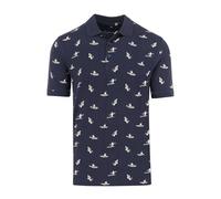 Marvelis Herren Poloshirt Modern Fit Polokragen Muster Marine