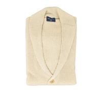 Marvelis Herren Strickjacke Casual Fit V-Ausschnitt Einfarbig Beige, Größe:3XL