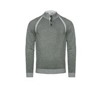 Marvelis Herren Strickpullover Casual Fit Stehkragen Struktur Dunkelgrün, Größe:XXL