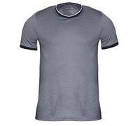 Marvelis Herren T-Shirt Casual Fit Rundhals Einfarbig Dunkelblau, Größe:3XL