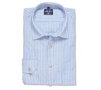 Langarmhemd MARVELIS, Herren, Gr. L, N-Gr, bleu, Web, Obermaterial: 52% Lyocell, 48% Baumwolle, gestreift, hüftbedeckend, Rundhals, 2-Knopf-Manschette, Hemden, im Streifen-Look, Businesshemd, Kentkrag