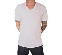 MARVELiS T-Shirt Doppelpack 2 T-Shirts 1/2 Arm Weiß Body Fit V-Ausschnitt (M)