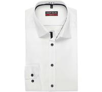 MARVELIS LANGARM HEMD BODY FIT WEISS MIT PATCHUNG - 41