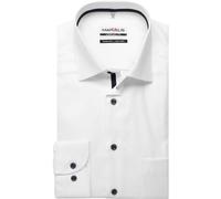 MARVELIS LANGARM HEMD COMFORT FIT WEISS MIT PATCHUNG - 41