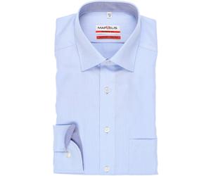 MARVELIS LANGARM HEMD STRUKTUR MODERN FIT HELLBLAU MIT PATCHUNG - 38