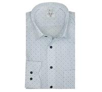 Marvelis Modern Fit Hemd I Extra Langer Arm 69cm I Bügelfrei I Weiß Gemustert I New Kent Kragen Gr. 43