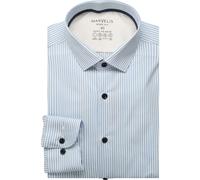 Marvelis Performance Body Fit Hemd bleu, Gestreift