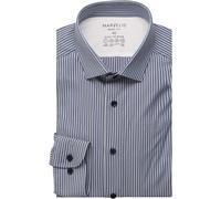 MARVELIS Performance Body Fit Hemd marine/weiss, Gestreift