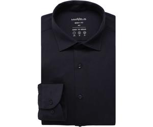 Marvelis Performance Body Fit Jerseyhemd marine, Einfarbig