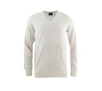 Marvelis Pullover Langarm V-Ausschnitt aus Merino Wolle Ecru Größe XL