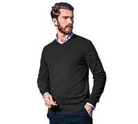 Marvelis Pullover Langarm V-Ausschnitt aus Merino Wolle schwarz Größe XL