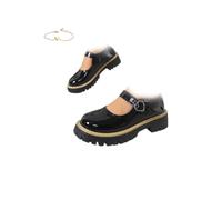 Mary Jane Damen-Halbschuhe mit T-Riemen, breite Breite, orthopädische Halbschuhe für Damen, geschlossene Zehenpartie, Schlupfschuh, Plateau, klobige Blockabsätze, Penny-Loafer, Hochzeitsfeier, Schwarz