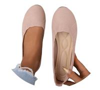 Mary Jane Halbschuhe Für Damen - Schuhe Sommer Flats Sportliche Ballerinas Bequem Geschlossene Flat Trachtenschuhe Slip-On Spitz Damenschuhe Tanzschuhe Weich Flach Balerinaschuhe Rosa 38