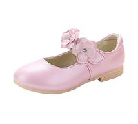 Mary Jane Mädchen-Schuhe, glänzende Schleife, Kleider, Pumps, niedrige Absätze, Blume, Glitzer, Party, Hochzeit, Prinzessin, rose, 30 EU