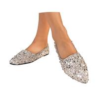 mary jane schuhe damen, Ballerina Schuhe Damen Elegant Festliche Brautschuhe Elegante Ballerinas Flach Tanzschuhe Klassische Abendschuhe Bequeme Glitzer Glänzende Partyschuhe Slip on Freizeitschuhe