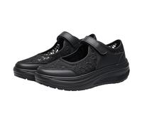 Mary Jane Schuhe Damen Keilabsatz Halbschuhe Atmungsaktive Spitze Mesh Sommerschuhe Flache Breite FüßE Freizeitschuhe OrthopäDische Sneakers Weiche Sohle Walkingschuhe