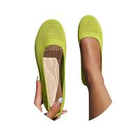 Mary Jane Schuhe Damen - Sommer Ballet Flats Ballerinas Sportlich Geschlossene Spitz Ballerina Trachtenschuhe Bequem Ballettschuhe Breite Klasssische Tanzschuhe Sommerschuhe Grün 37