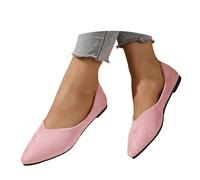 Mary Jane Schuhe Damen - Sportliche Ballerinas Weich Geschlossene Balerinaschuhe Trachtenschuhe Spitz Runde Zehe Flache Ballettschuhe Flach Klasssische Walkingschuhe Flat Rosa 35