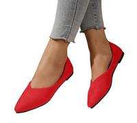 Mary Jane Schuhe - Flache Für Damen Sportliche Ballerinas Ballerina Klasssische Spitz Walkingschuhe Tanzschuhe Bequem Breite Trachtenschuhe Balerinaschuhe Loafer Flach Flat Rot 43
