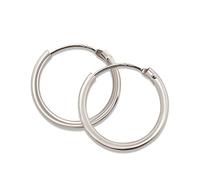 Mary & Jules Creolen aus 925 Sterling Silber, schlichte, feine Damen Ohrringe, Durchmesser 15 mm, Echtschmuck, Ohrstecker für Frauen und Mädchen