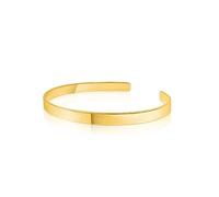 Mary & Jules offener Armreif Gold, Armband 925 Silber vergoldet, Durchmesser ca. 6,2 cm, Breite 5 mm, breite goldene Armspange aus recyceltem Silber