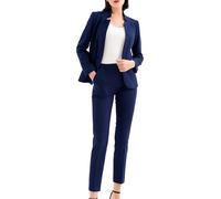 Marycrafts Women's Professional Stand Up Collar Blazer Pant Suit Set Pant Suits