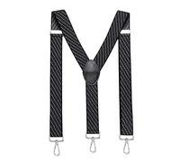 MASADA Herren Hosenträger mit robusten Karabiner Verschluss stufenlos verstellbar 3,5 cm breit und bis zu 195 cm Körpergröße - Gestreift-Blau Gelb Schwarz