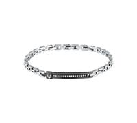 Maserati Herrenarmband aus Stahl, Kristallen, ICONIC-Kollektion, Silber und Schwarz JM424AVD58