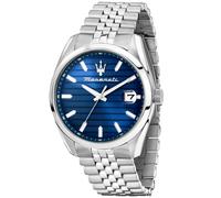 Maserati Herrenuhr, Uhrzeit, Datum, Analog, 43 mm, ATTRAZIONE Kollektion, Horizontale Streifen