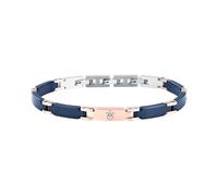 Maserati Ceramic Herrenarmband Kette | Stahl, Blau, Rose-Gold, Größe 19 + 3 cm