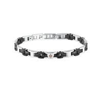 Maserati Ceramic Herrenarmband Kette | Stahl, Blau, Silber, Größe 19 + 3 cm