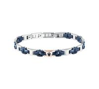 Maserati Ceramic Herrenarmband Kette | Stahl, Blau, Silber, Größe 19 + 3 cm