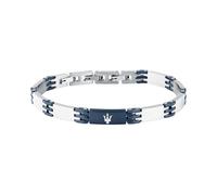 Maserati Ceramic Herrenarmband Kette | Stahl, Ceramic, Farbe Schwarz, Silber, Größe 18.5 cm