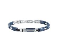 Maserati Ceramic Herrenarmband Kette | Stahl, Schwarz, Silber, Größe 18.5 cm