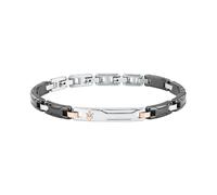 Maserati Ceramic Herrenarmband Kette | Stahl, Schwarz, Silber, Größe 18.5 cm